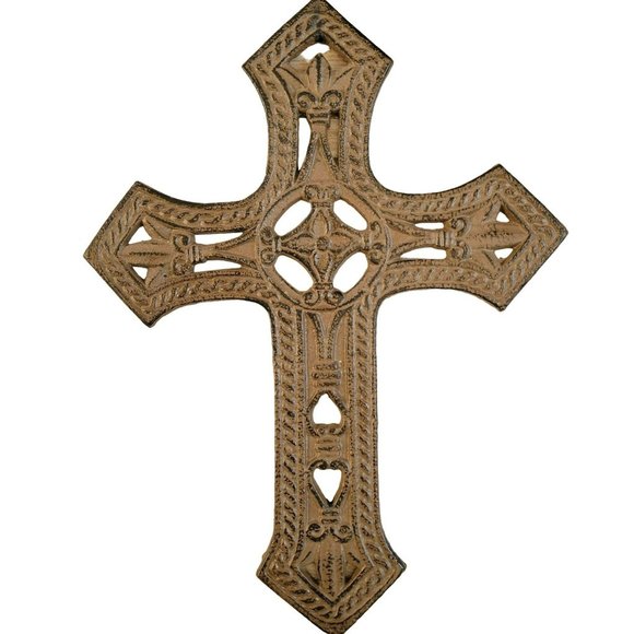 Art Ornate Cast Iron Cross Wall Hanging Table Display Poshmark